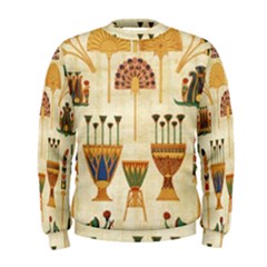 Egyptian Paper Papyrus Hieroglyphs Men s Sweatshirt by Sapixe