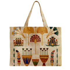 Egyptian Paper Papyrus Hieroglyphs Zipper Mini Tote Bag by Sapixe