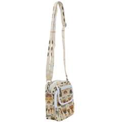 Egyptian Paper Papyrus Hieroglyphs Shoulder Strap Belt Bag