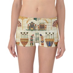 Egyptian Paper Papyrus Hieroglyphs Boyleg Bikini Bottoms by Sapixe