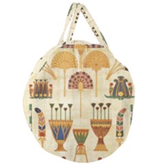 Egyptian Paper Papyrus Hieroglyphs Giant Round Zipper Tote by Sapixe