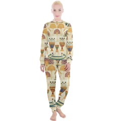 Egyptian Paper Papyrus Hieroglyphs Women s Lounge Set