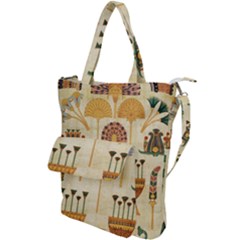 Egyptian Paper Papyrus Hieroglyphs Shoulder Tote Bag by Sapixe