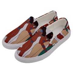 Egypt Fresco Mural Decoration Men s Canvas Slip Ons by Sapixe