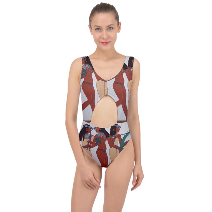 Egypt Fresco Mural Decoration Center Cut Out Swimsuit