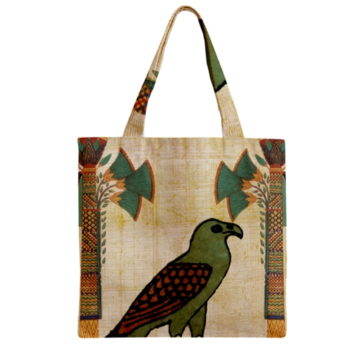 Egyptian Paper Papyrus Bird Zipper Grocery Tote Bag