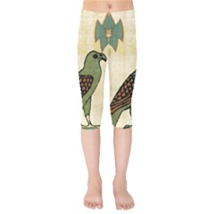 Egyptian Paper Papyrus Bird Kids  Capri Leggings 