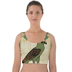 Egyptian Paper Papyrus Bird Velvet Crop Top by Sapixe