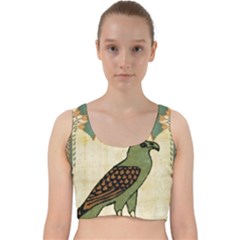 Egyptian Paper Papyrus Bird Velvet Racer Back Crop Top by Sapixe