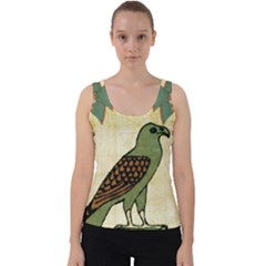 Egyptian Paper Papyrus Bird Velvet Tank Top by Sapixe