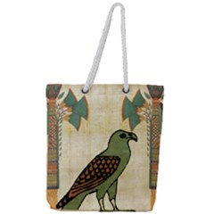 Egyptian Paper Papyrus Bird Full Print Rope Handle Tote (large) by Sapixe