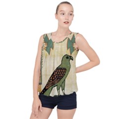 Egyptian Paper Papyrus Bird Bubble Hem Chiffon Tank Top by Sapixe