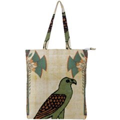 Egyptian Paper Papyrus Bird Double Zip Up Tote Bag by Sapixe