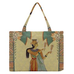 Egyptian Design Man Artifact Royal Zipper Medium Tote Bag by Sapixe