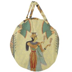 Egyptian Design Man Artifact Royal Giant Round Zipper Tote by Sapixe