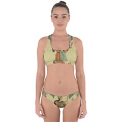 Egyptian Design Man Artifact Royal Cross Back Hipster Bikini Set by Sapixe