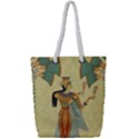 Egyptian Design Man Artifact Royal Full Print Rope Handle Tote (Small) View1