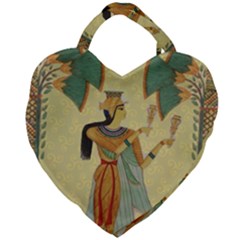 Egyptian Design Man Artifact Royal Giant Heart Shaped Tote by Sapixe