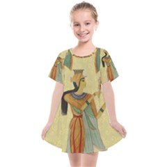 Egyptian Design Man Artifact Royal Kids  Smock Dress by Sapixe