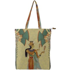 Egyptian Design Man Artifact Royal Double Zip Up Tote Bag by Sapixe