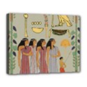 Egyptian Paper Women Child Owl Canvas 14  x 11  (Stretched) View1