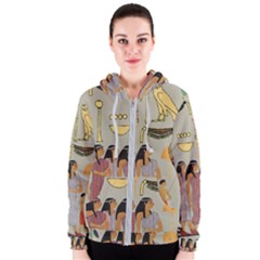 Egyptian Paper Women Child Owl Women s Zipper Hoodie by Sapixe