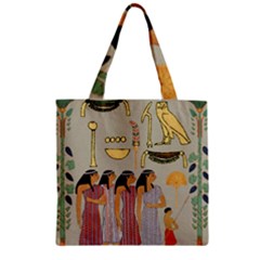 Egyptian Paper Women Child Owl Zipper Grocery Tote Bag by Sapixe