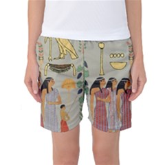 Egyptian Paper Women Child Owl Women s Basketball Shorts by Sapixe