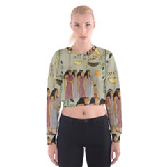 Egyptian Paper Women Child Owl Cropped Sweatshirt by Sapixe