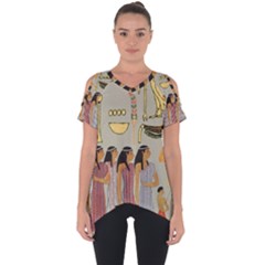 Egyptian Paper Women Child Owl Cut Out Side Drop Tee by Sapixe