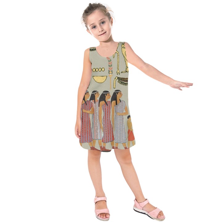 Egyptian Paper Women Child Owl Kids  Sleeveless Dress