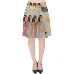 Egyptian Paper Women Child Owl Velvet High Waist Skirt by Sapixe