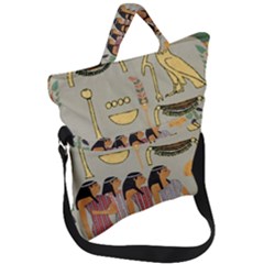 Egyptian Paper Women Child Owl Fold Over Handle Tote Bag by Sapixe