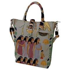 Egyptian Paper Women Child Owl Buckle Top Tote Bag by Sapixe