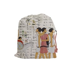 Egyptian Design Men Worker Slaves Drawstring Pouch (large) by Sapixe