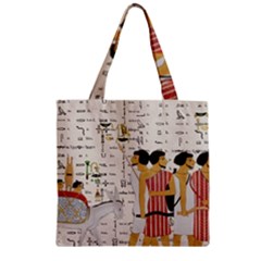 Egyptian Design Men Worker Slaves Zipper Grocery Tote Bag by Sapixe