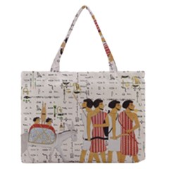 Egyptian Design Men Worker Slaves Zipper Medium Tote Bag by Sapixe