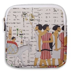 Egyptian Design Men Worker Slaves Mini Square Pouch by Sapixe