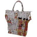 Egyptian Design Men Worker Slaves Buckle Top Tote Bag View1