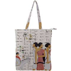 Egyptian Design Men Worker Slaves Double Zip Up Tote Bag by Sapixe