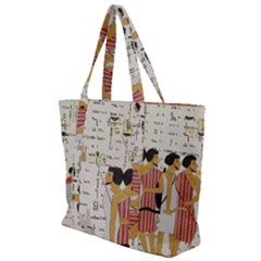 Egyptian Design Men Worker Slaves Zip Up Canvas Bag