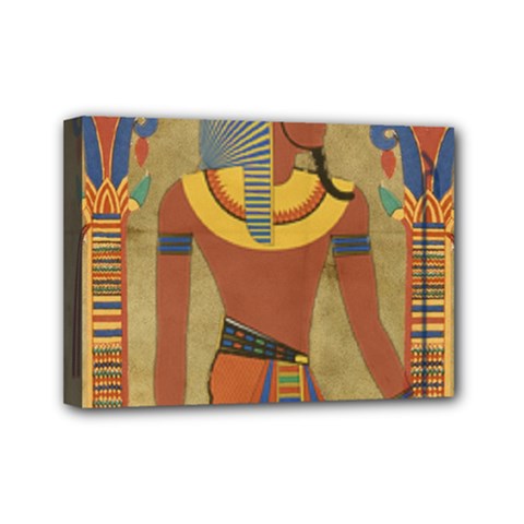 Egyptian Tutunkhamun Pharaoh Design Mini Canvas 7  X 5  (stretched) by Sapixe