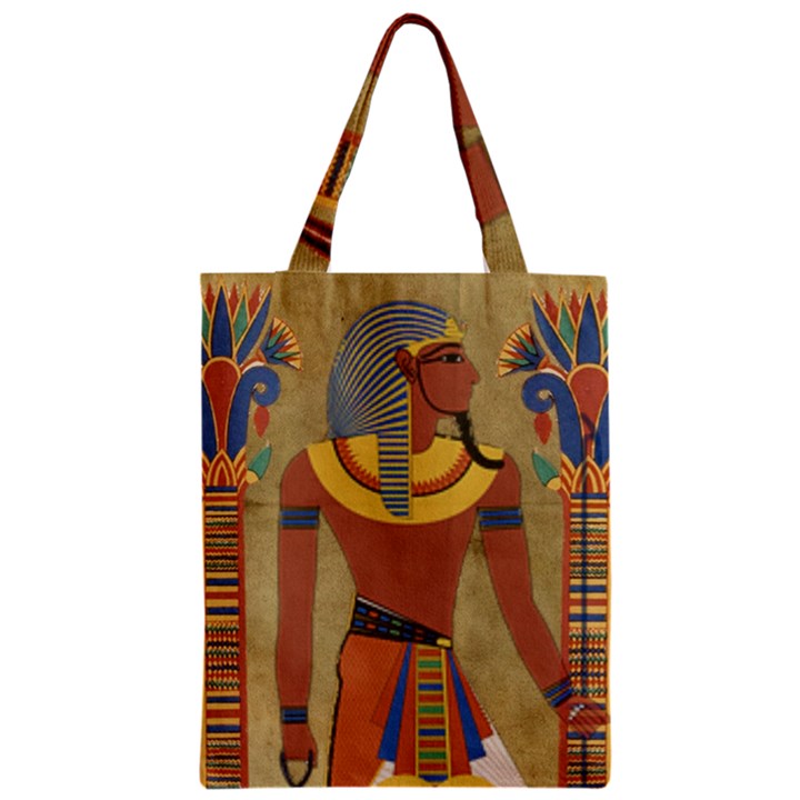 Egyptian Tutunkhamun Pharaoh Design Zipper Classic Tote Bag