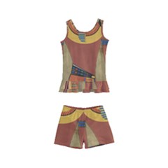 Egyptian Tutunkhamun Pharaoh Design Kids  Boyleg Swimsuit