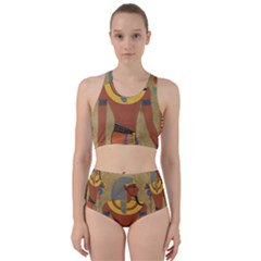 Egyptian Tutunkhamun Pharaoh Design Racer Back Bikini Set by Sapixe