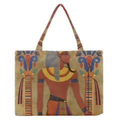 Egyptian Tutunkhamun Pharaoh Design Zipper Medium Tote Bag by Sapixe