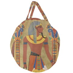 Egyptian Tutunkhamun Pharaoh Design Giant Round Zipper Tote by Sapixe