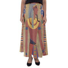 Egyptian Tutunkhamun Pharaoh Design Flared Maxi Skirt by Sapixe