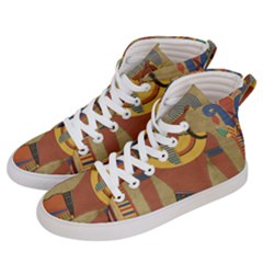 Egyptian Tutunkhamun Pharaoh Design Men s Hi-top Skate Sneakers by Sapixe