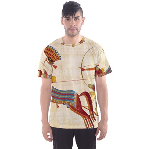 Egyptian Tutunkhamun Pharaoh Design Men s Sports Mesh Tee by Sapixe